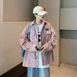Corduroy Patch Jacket Autumn Corduroy Shirt Men's Baggy Coat Clothes