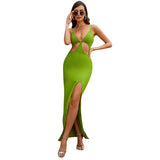 Women Bodycon Dress Spring and Summer Evening Dress Fluorescent Color Sexy Suspender Dress