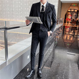 Double Brewed Seersucker Suit Men's Suit Slim Striped Casual Formal Wear