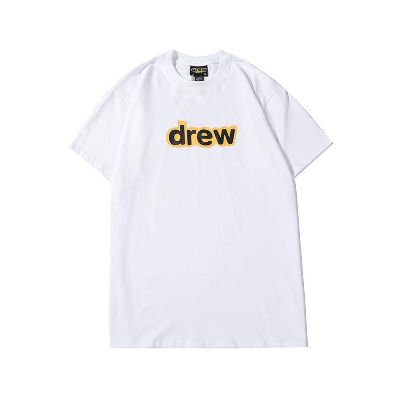 Justin Bieber Drew House Smiley round Neck Male and Female Couples Wear Letter Printed High Street Short Sleeve Tshirt