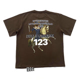 Rrr123 T-Shirt Loose Distressed Knight Printed Short Sleeve