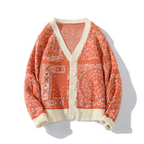 Men's Sweater Knitted Cardigan plus Size Sweater Cotton Knitwear