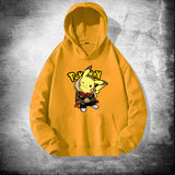 Men and Women Pokemon Pikachu Hoodie Loose Shoulder Long Sleeve Top