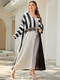 Women Plus Size Jackets Stripes MultiColor Coat