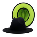 Walter White Fedora Woolen Hat Double-Sided Felt Hat Autumn Winter Retro Fedora Hat