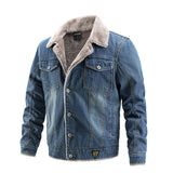 Denim Shirts Fall/Winter Jacket Fleece-Lined Casual
