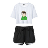 Dreamwastaken Men's Novelty Hoodies Dream Merch Shirt Printed Casual Fashion Loose Exposed Navel Suit