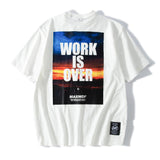 Men T Shirt Summer Casual Tops Landscape Printing Short Sleeve T-shirt Fashion round Neck Half Sleeve