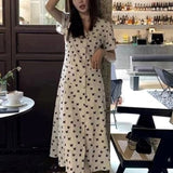 Black and White Dress V-neck Skirt French Dress