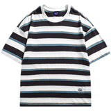 Man Summer T Shirt Contrast Color Stripes