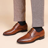 Indo Western Shoes Square Toe Laces Leather Shoes Men's Derby plus Size Men's Leather Shoes