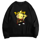 Men and Women Pokemon Pikachu Hoodie Pokémon Pikachu Crew Neck Pullover Sweatshirt