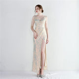 Sequin Evening Dress Split Long Sequined Fishtail Skirt