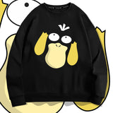 Men and Women Pokemon Pikachu Hoodie Pokémon Psyduck Crew Neck Pullover Sweatshirt