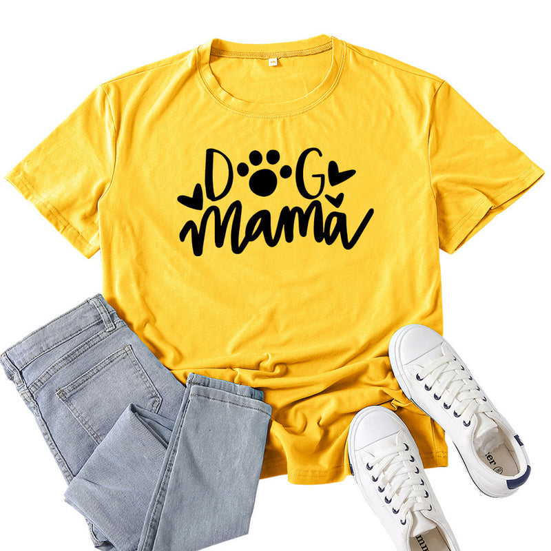 Boy Mama T Shirts Dog Mama Letter Print T-shirt
