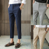 Men Trousers Summer Men's Slim Fit Suit Pants