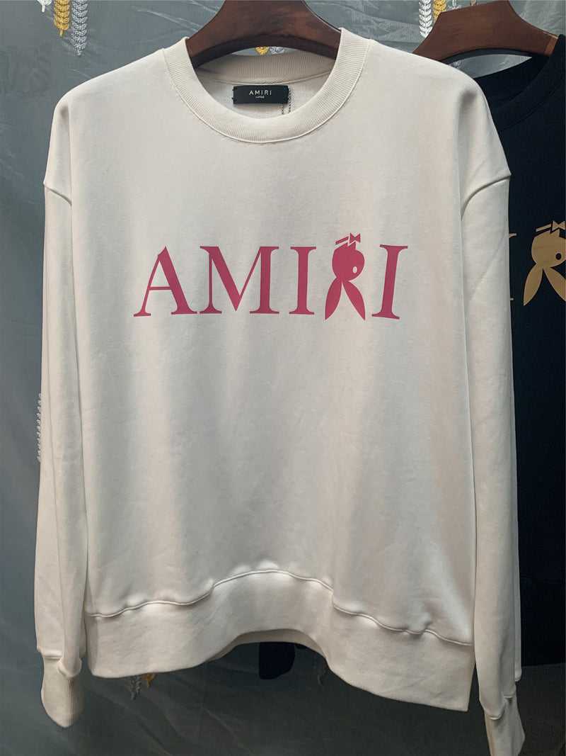 Amiri Hoodie New US Amiri Letter Print round Neck Terry Sweatshirt