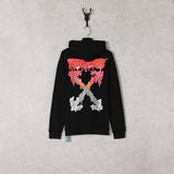 Drippy Hoodies Ow Fall/Winter Hoodie Dissolved Red Arrow Water Drop Printed Hoodie
