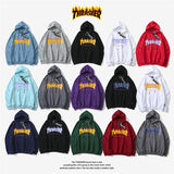 Thrasher Hoodie Sweater Hooded Velvet Padded Loose Long Sleeve