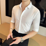 Men Shirts Slim White