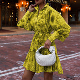 Women Bohemian Dress Spring and Summer Fashion Women's Printed Wear Clothes Dress