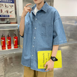 Denim Shirts Summer Denim Shirt Men's Loose Casual Mouth Shirt Coat