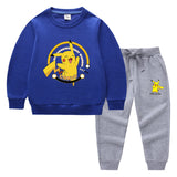 Children Pokemon Pikachu Hoodie & Pant Set Two-Piece Cotton Sweater Set
