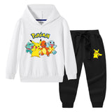 Children Pokemon Pikachu Hoodie & Pant Set Sweater Suit Cotton Trendy