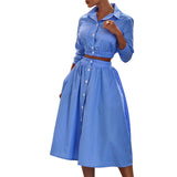 Women Bohemian Dress Autumn and Winter Long Sleeve Striped Shirt