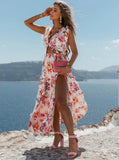 Women Exotic Dresses Printed Dress V-neck Sexy Dress