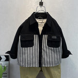 Toddler Boys Jackets Boys' Shirt Autumn Striped Coat Children