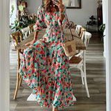 Women Bohemian Dress Spring Summer Women's Wear Printed Loose Dress