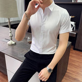 Men Shirts Men's Business Shirt Solid Color Workwear Shirt