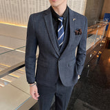Seersucker Suit Slim Three-Piece Suit Striped Suit