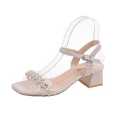 Nude Chunky Heel Sandals