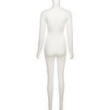 Fall Women's Clothing Sexy Cutout High Waist Tight Long Sleeve Sports Casual Fitness Jumpsuit