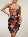 Women Exotic Dresses Spring and Summer Sexy Hollow out See-through Dress