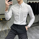 Men Shirt Plaid Long Sleeve Shirt