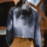 Denim Shirts Cotton Denim Jacket Loose Short Jacket for Women