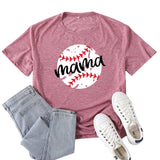 Boy Mama T Shirts Baseball Mama Pattern Printed T-shirt