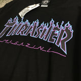 Thrasher T Shirt Niche T-shirt Couple Skateboard Flame T-shirt Summer