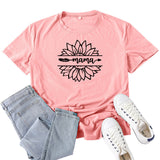 Boy Mama T Shirt Sunflower Mama Printed T-shirt