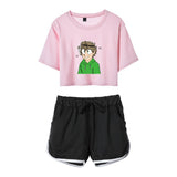 Dreamwastaken Men's Novelty Hoodies Dream Merch Shirt Printed Casual Fashion Loose Exposed Navel Suit