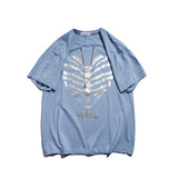 Men's T Shirt Summer Casual Tops Printed Short Sleeve T-shirt Men's Necklace Decorative Half Sleeve High Street Fashionable Half Sleeve