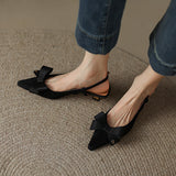 Nude Wide Fit Block Heels Bowknot Sandals