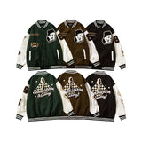 Blackair Jacket PU Leather Jacket Coat Loose Baseball Uniform