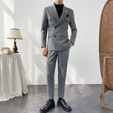Double Brewed Seersucker Suit Casual Suit Men's Dress