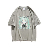 Men's T-shirt Men's Cartoon Young Girl Anime Print Short-Sleeved T-shirt Loose Casual Half-Sleeved Bottoming Shirt T