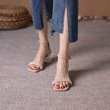 Nude Block Heel Sandals