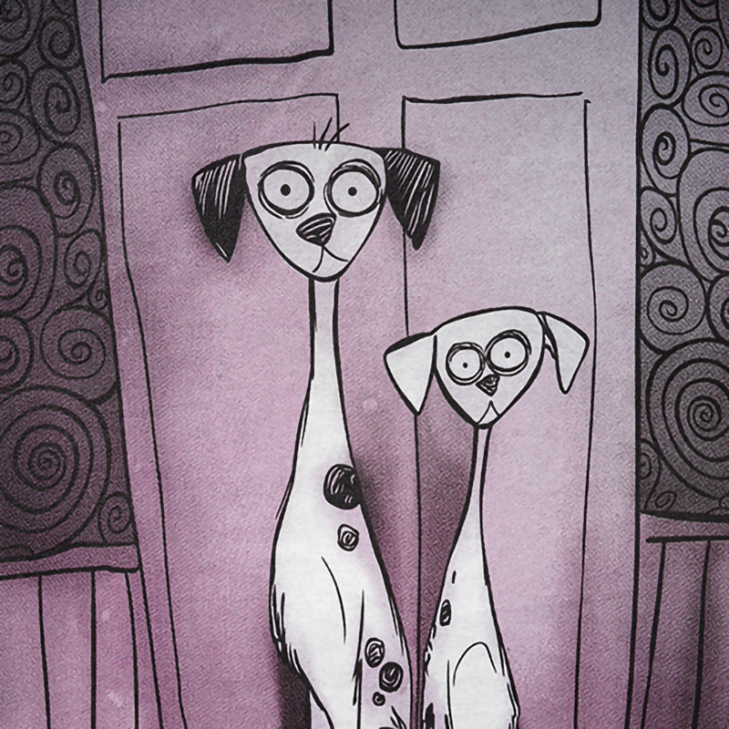 Charlie Luciano T Shirt Black Fairy Tale Series Spotty Dog Pure Cotton Loose Couple